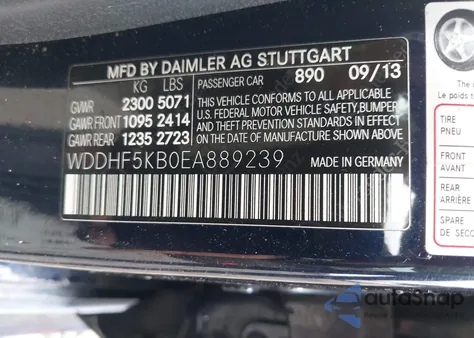 2014 Mercedes-Benz E 350 z USA, uszkodzony, nr VIN WDDHF5KB0EA889239